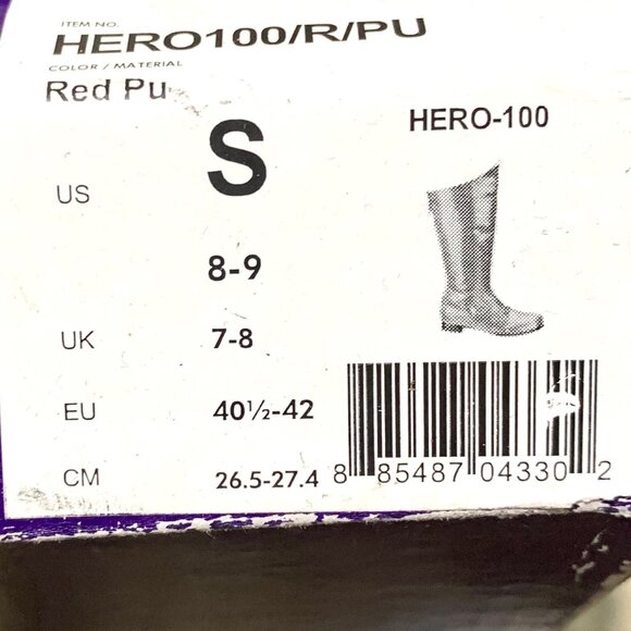 Pleaser Hero Engineer Costume Boots S Red Patent Size S Festival Costume Cosplay - Picture 9 of 10